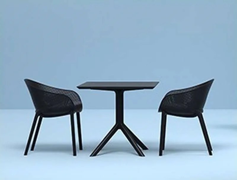 Τραπέζι Sky 80X80X74 Μαύρο Black