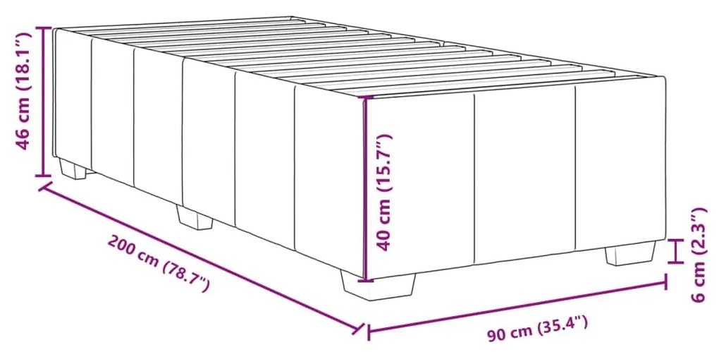 Πλαίσιο Κρεβατιού Taupe 90x200 εκ. Υφασμάτινο - Μπεζ-Γκρι