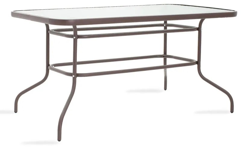 Τραπέζι Ensure μέταλλο καφέ-γυαλί 140x80x70εκ Υλικό: METAL D: 24MM - GLASS 130-000020