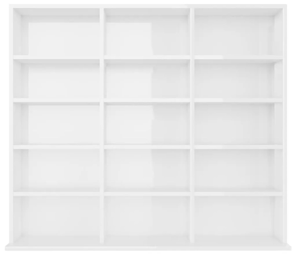 vidaXL Έπιπλο για CD Γυαλιστερό Λευκό 100 x 23 x 89,5 εκ. Επεξ. Ξύλο