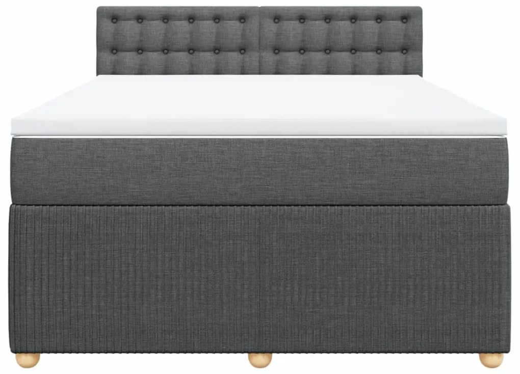 ΚΡΕΒΑΤΙ BOXSPRING ΜΕ ΣΤΡΩΜΑ ΣΚΟΥΡΟ ΓΚΡΙ 140X200 ΕΚ ΥΦΑΣΜΑΤΙΝΟ 3289794