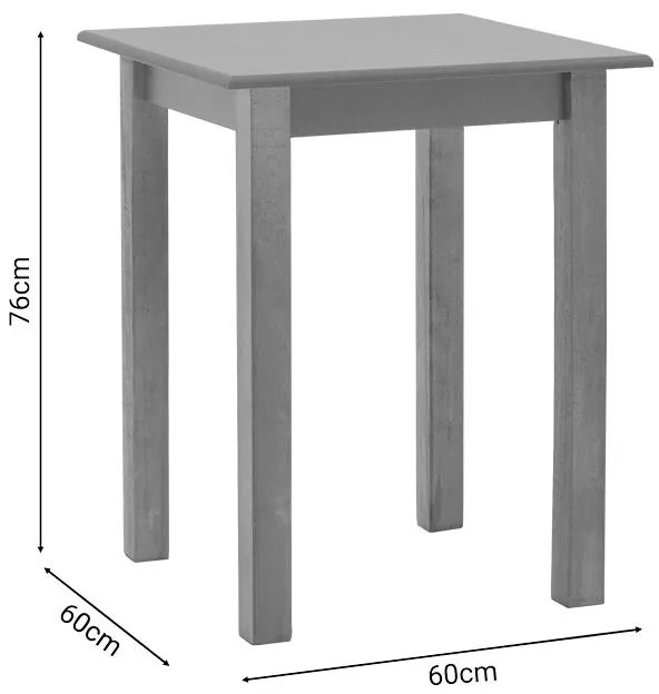 Τραπέζι Zolenio μασίφ ξύλο οξιάς με επιφάνεια mdf λούστρο καρυδί 80x80x76εκ 80x80x76 εκ.