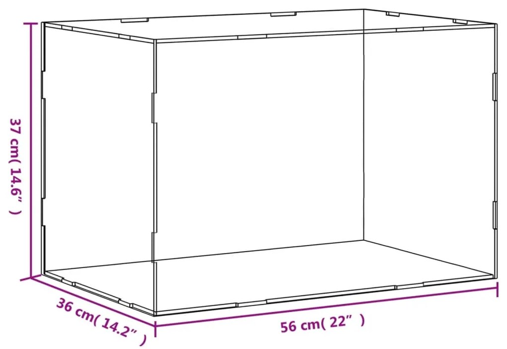 vidaXL Κουτί Βιτρίνα Διάφανο 56 x 36 x 37 εκ. Ακρυλικό
