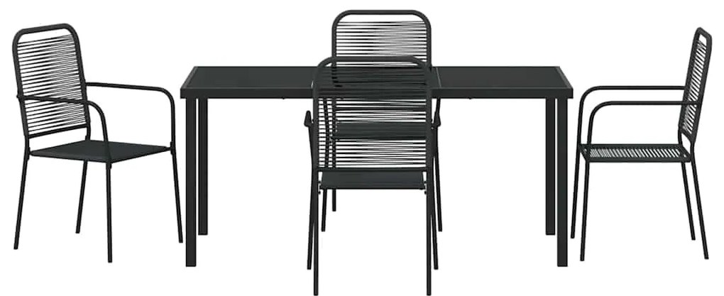 vidaXL Σέτ φαγητού για κήπο 5 pcs Μαύρο