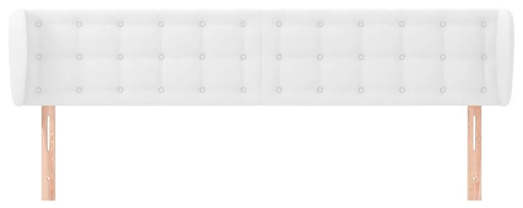 Κεφαλάρι με Πτερύγια Λευκό 163x23x78/88 εκ. Συνθετικό Δέρμα - Λευκό