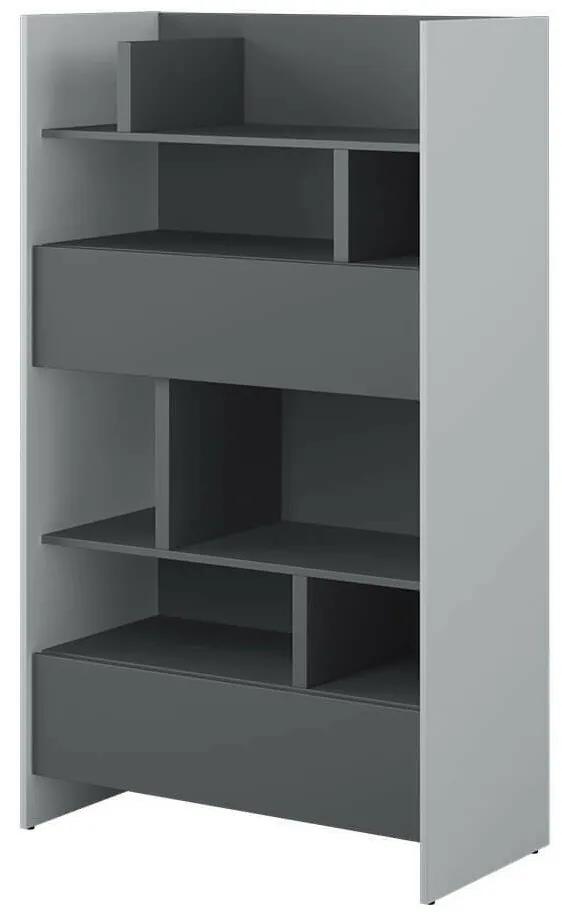 Βιβλιοθήκη Concept Pro Lenart AH152, Ανοιχτό, Με συρτάρια, Πλαστικοποιημένη μοριοσανίδα, Αριθμός συρταριών: 2, 158x92x46cm, 76 kg, Γραφίτης, Γκρι