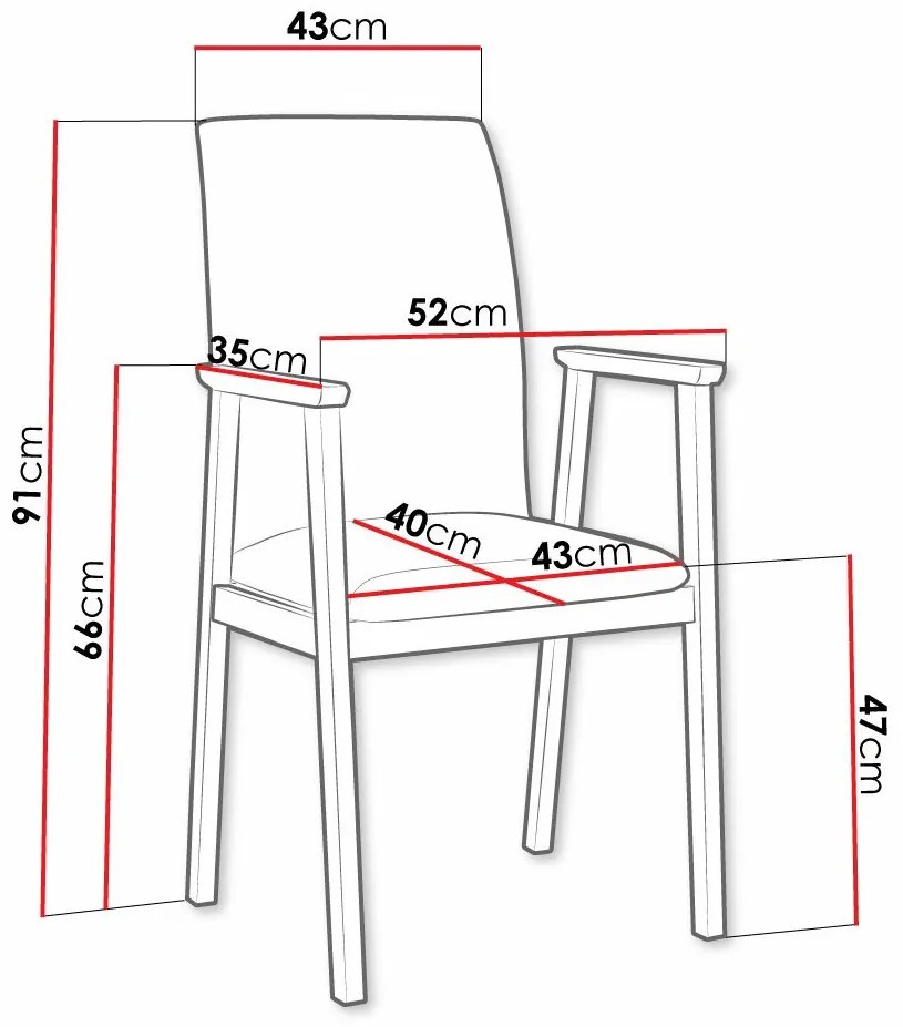 Καρέκλα Victorville 336, Καφέ, Άσπρο, 91x43x40cm, 7 kg, Ταπισερί, Ξύλινα, Μπράτσα, Ξύλο: Σημύδα | Epipla1.gr