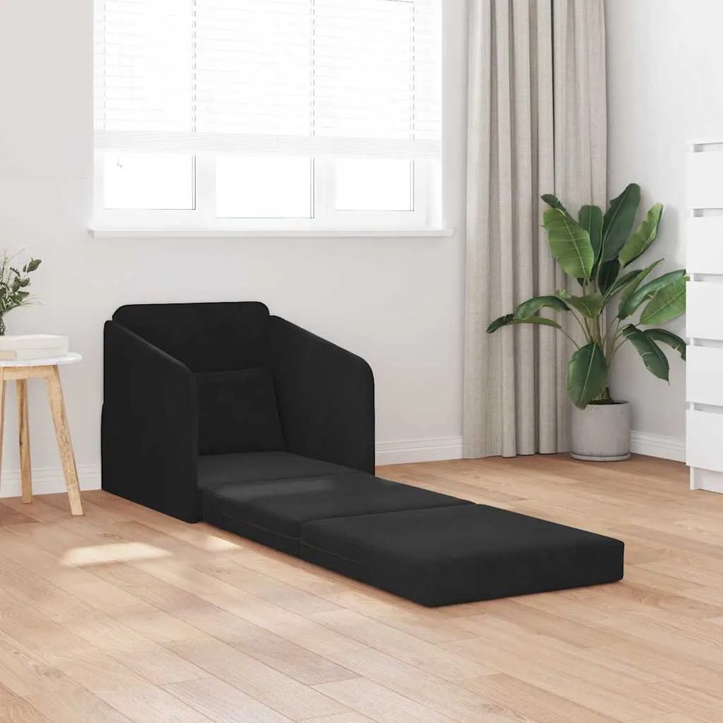 vidaXL Κρεβάτι καναπές Μαύρο 65 x 80 x 83 εκ. Βελούδο