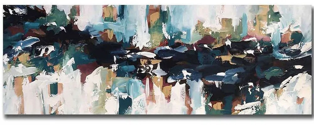 Πίνακας Καμβάς 887GLR1016 90x30cm Multi Wallity Οριζόντιοι Ξύλο, Καμβάς