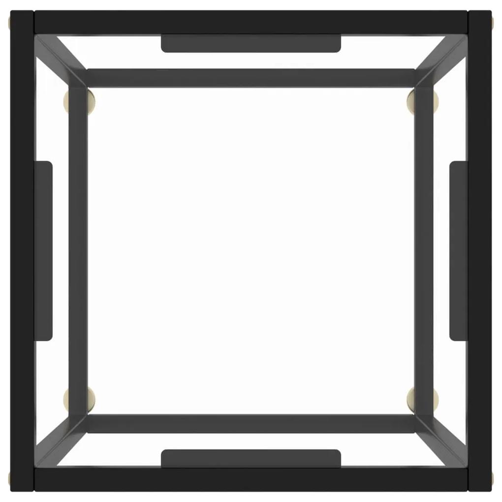 Τραπεζάκι Σαλονιού Μαύρο 40 x 40 x 50 εκ. με Ψημένο Γυαλί - Μαύρο