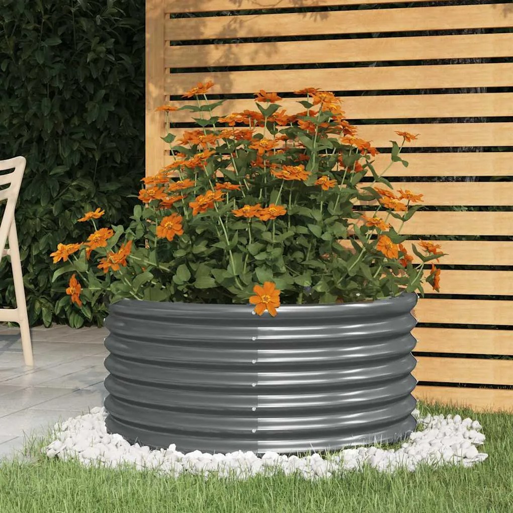 vidaXL Ζαρντινιέρα Ανθρακί 80x80x36 εκ. Ατσάλι με Ηλεκτρ. Βαφή Πούδρας