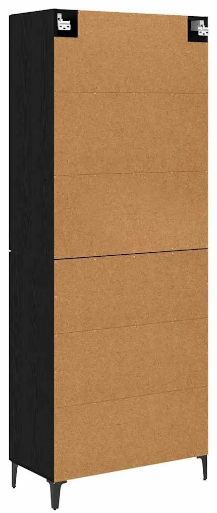 vidaXL Highboard Μαύρη Οξυά 69,5 x 34 x 180 εκ. Επεξεργασμένο ξύλο