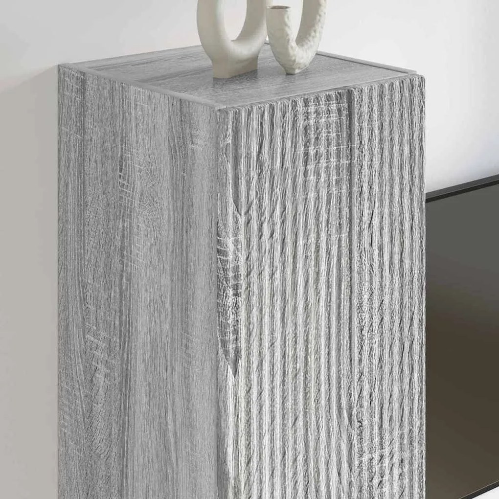 vidaXL Ντουλάπι Τηλεόρασης Τοίχου Γκρίζο Σονομα 30 x 31 x 100 εκ.