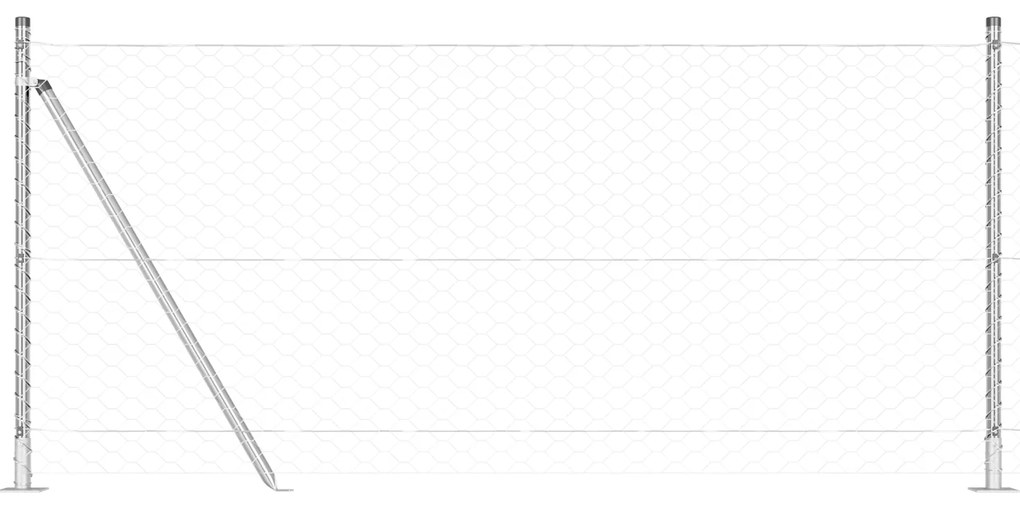vidaXL Hexagon Φράχτης 0.8x50 μ Γαλβανισμένος Χάλυβας