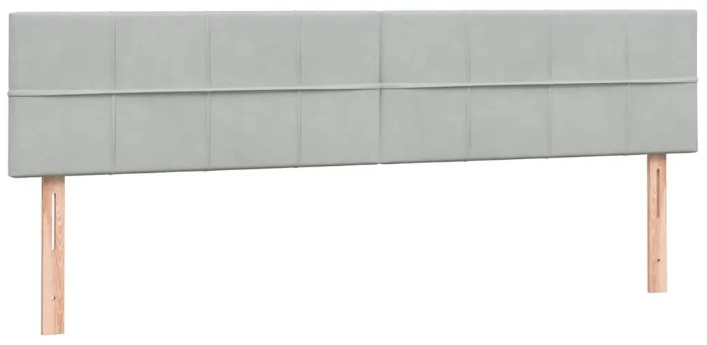 Κρεβάτι Boxspring με Στρώμα Ανοιχτό Γκρι 180x210 εκ. Βελούδινο - Γκρι