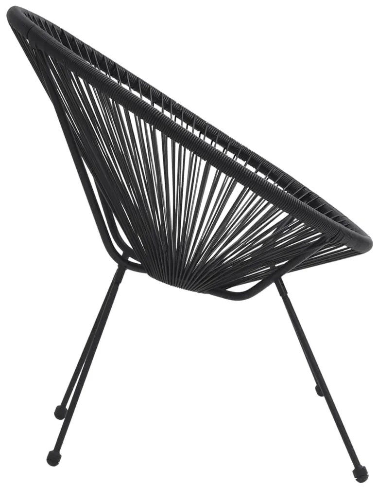 vidaXL Καρέκλες Κήπου 2 τεμ. Μαύρες από Ρατάν