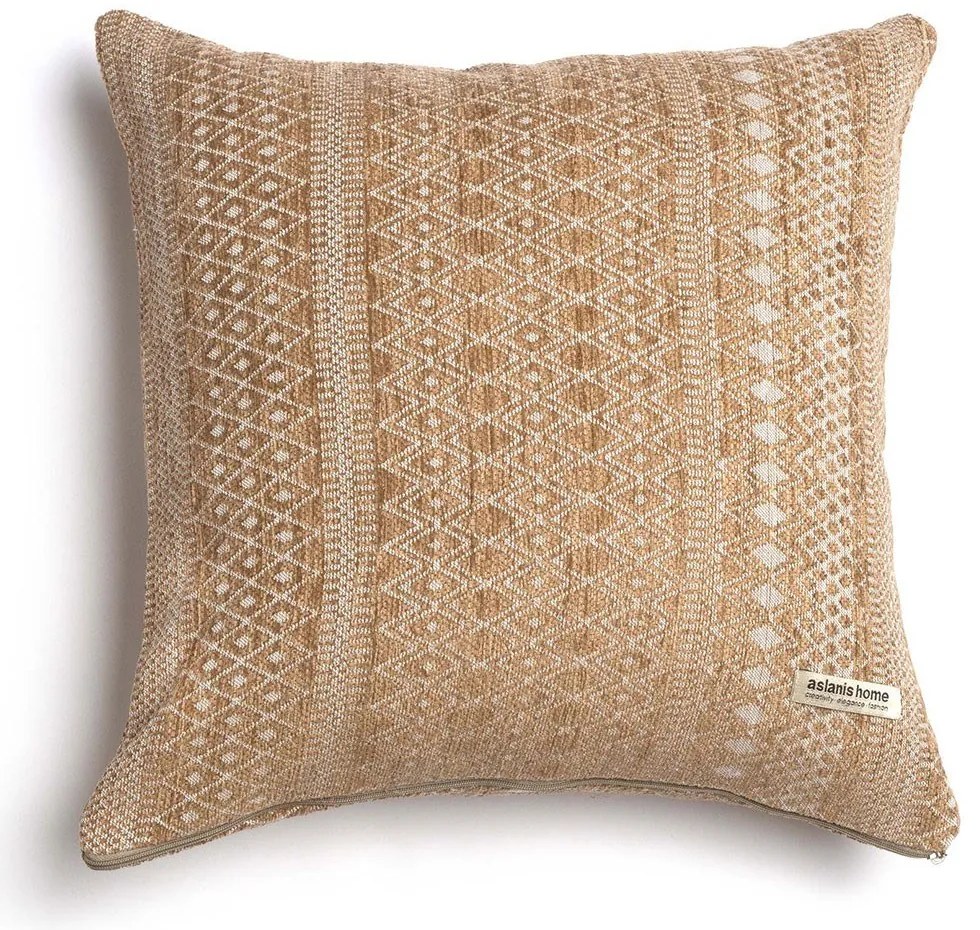 Μαξιλαροθήκη Διακοσμητική Olympos Classic Beige Sand Aslanis Home 45X45 Βαμβάκι-Chenille