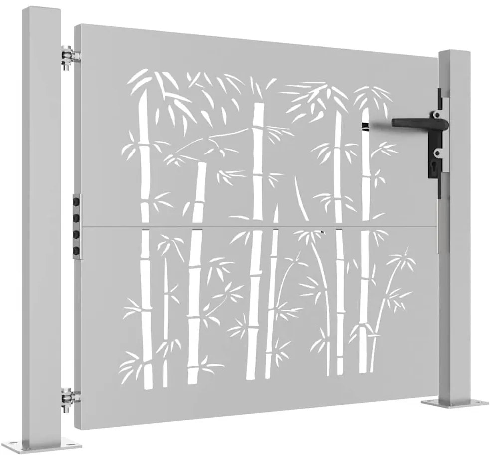 vidaXL Πόρτα Κήπου από Μπαμπού με Σχέδιο Ατσάλι Corten 100x75 εκ.