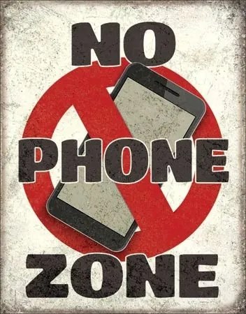 Μεταλλική πινακίδα No Phone Zone