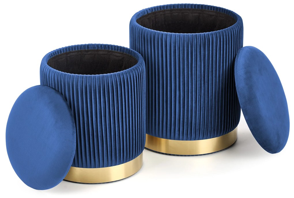 MONTY set of two stools: color: dark blue DIOMMI V-CH-MONTY-PUFA-GRANATOWY