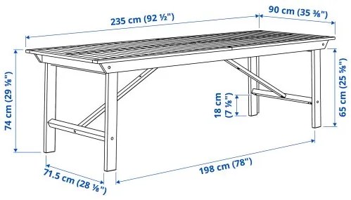 BONDHOLMEN τραπέζι/εξωτερικού χώρου, 235x90 cm 205.581.96