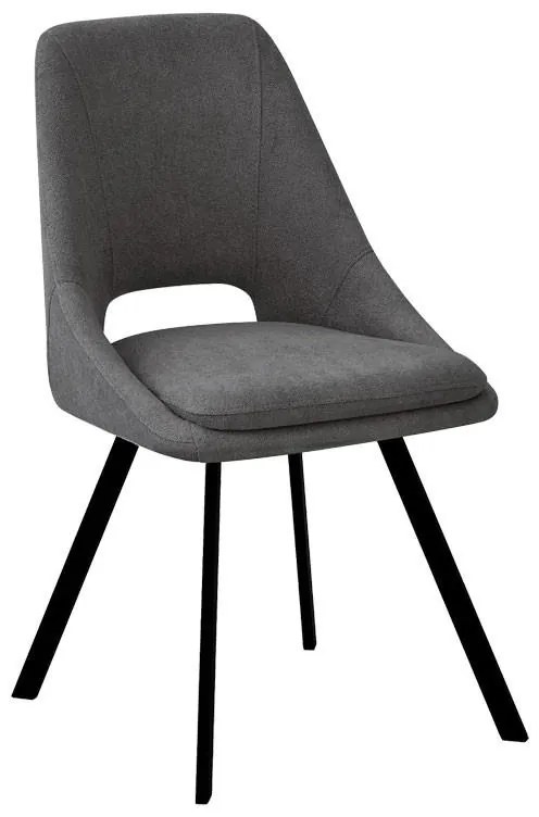Καρέκλα Initiate ανθρακί μπουκλέ ύφασμα-πόδι μαύρο μέταλλο 48x57x85εκ 2αδα 48x57x85 εκ.