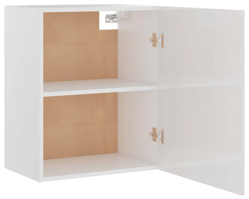 vidaXL Ντουλάπι Κρεμαστό Γυαλιστερό Λευκό 50x31x60 εκ. Μοριοσανίδα