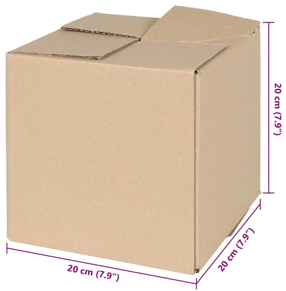 vidaXL Πτυσσόμενο Κουτί 50 pcs Καφέ 20 x 20 x 20 εκ. Χαρτόνι