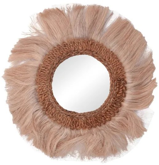 Καθρέπτης Fraklone Inart abaca σε φυσικό Φ50x4εκ 339-000027-339-000027-Καφέ 339-000027