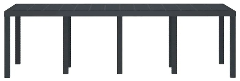 vidaXL Τραπέζι Κήπου Ανθρακί 250 x 100 x 73 εκ συνθετικό ρατάν