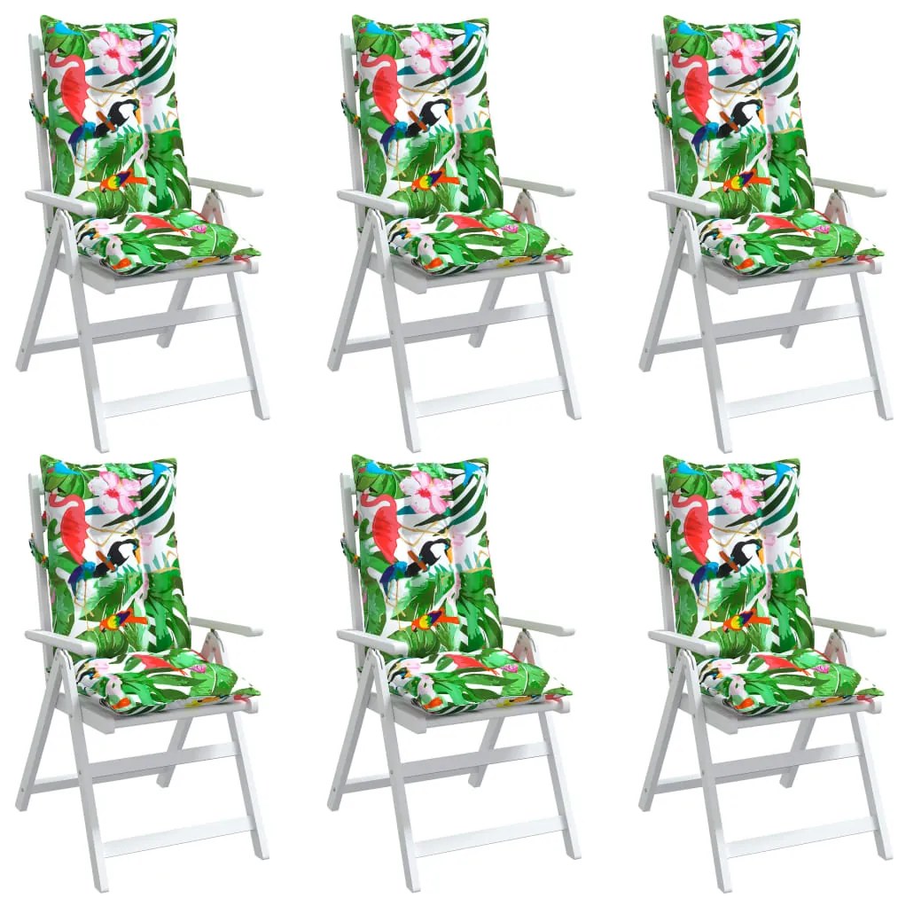 vidaXL Μαξιλάρια Καρέκλας με Ψηλή Πλάτη 6 τεμ. Πολύχρωμα Ύφασμα Oxford