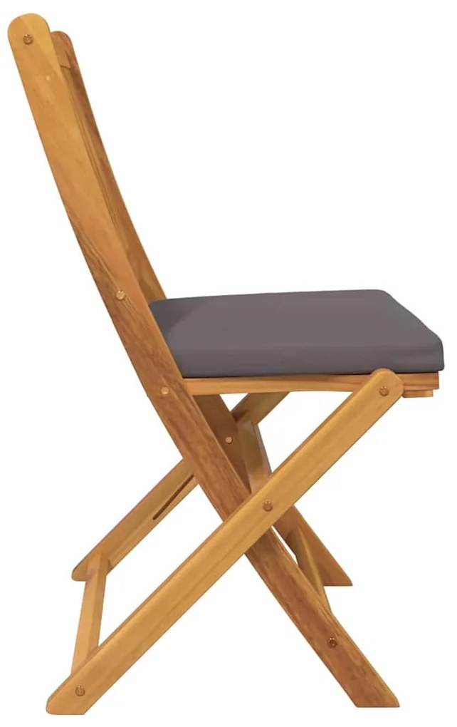 vidaXL Πτυσσόμενη Καρέκλα με μαξιλάρι 2 pcs Γκρι 49 x 57.5 x 92εκ