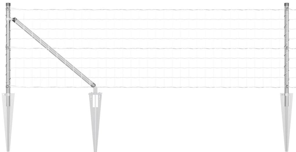 vidaXL Ευρωπαϊκός Φράκτης με 13 Σφυρίδες 0.8x25 μ Γαλβανισμένος Χάλυβας