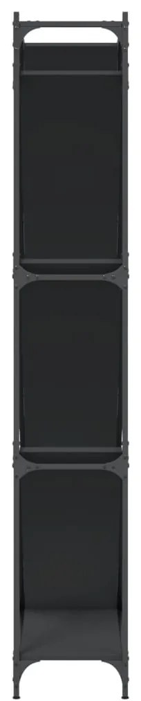 vidaXL Βιβλιοθήκη Μαύρη 79x30x180 εκ. Επεξεργασμένο Ξύλο & Μέταλλο