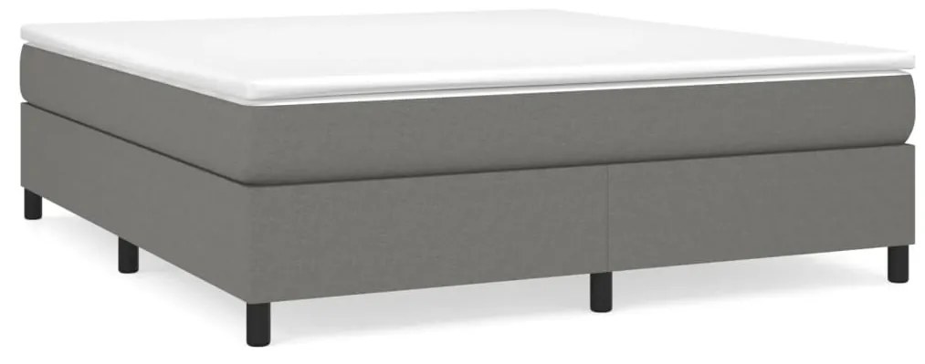 vidaXL Κρεβάτι Boxspring με Στρώμα Σκούρο Γκρι 180x200 εκ Υφασμάτιν