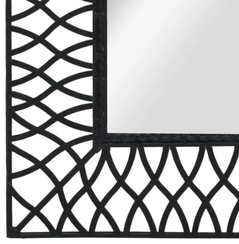 Καθρέφτης Τοίχου Καμπυλωτός Μαύρος 50 x 80 εκ. - Μαύρο