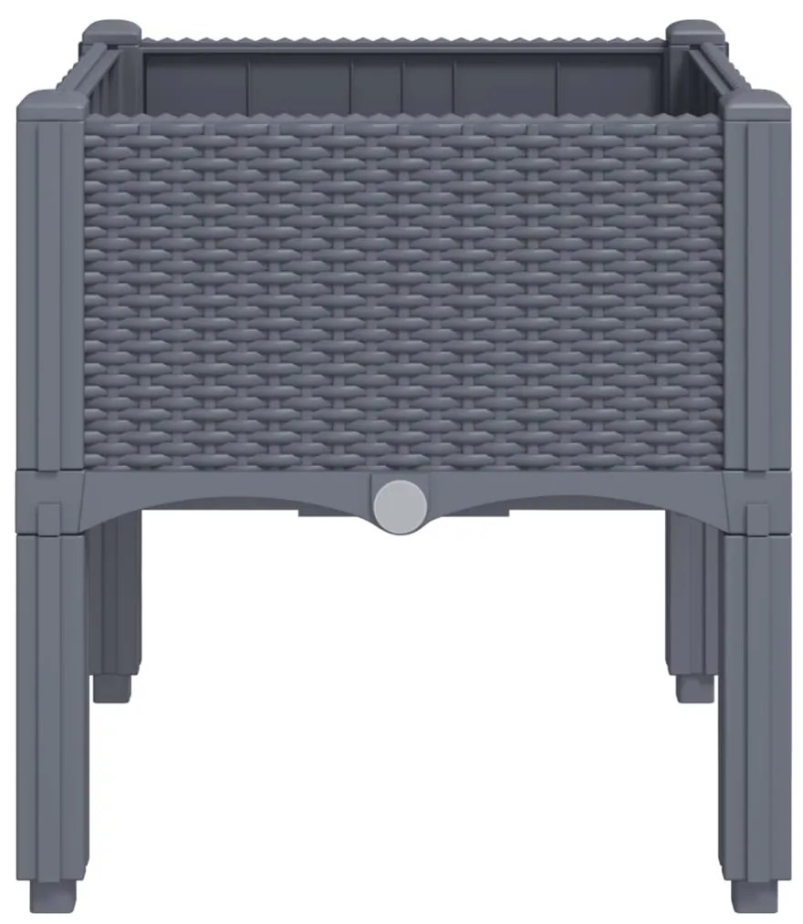 vidaXL Ζαρντινιέρα Κήπου με Πόδια Μπλε Γκρι 40x40x42 εκ. από Πολυπροπυλένιο