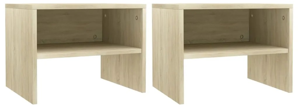 vidaXL Κομοδίνα 2 τεμ. Sonoma Δρυς 40 x 30 x 30 εκ. από Επεξ. Ξύλο