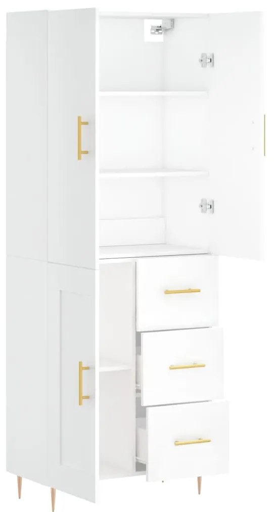 vidaXL Ντουλάπι Λευκό 69,5x34x180 εκ. από Επεξεργασμένο Ξύλο