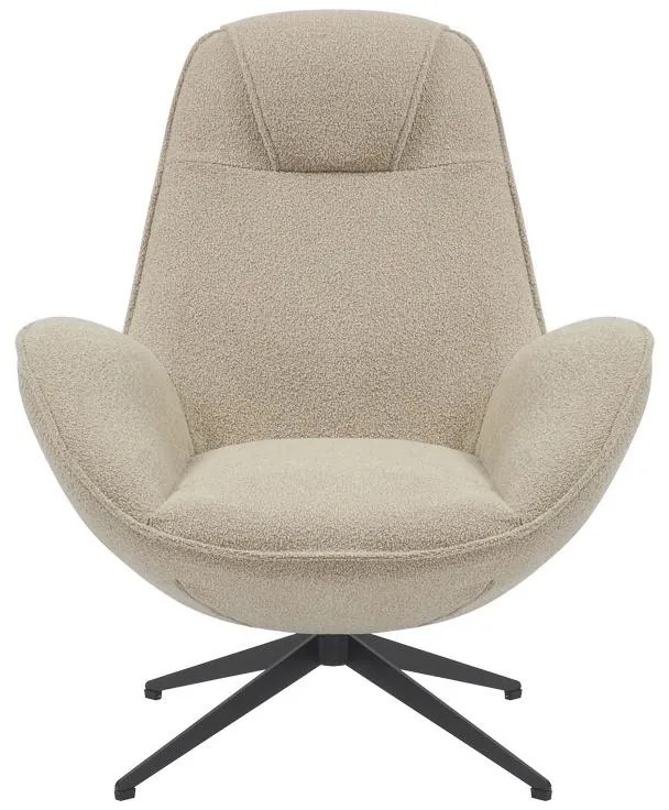 Πολυθρόνα περιστρεφόμενη Flago μπουκλέ ύφασμα σε μπεζ απόχρωση 85x88x103.5εκ 85x88x103.5 εκ.