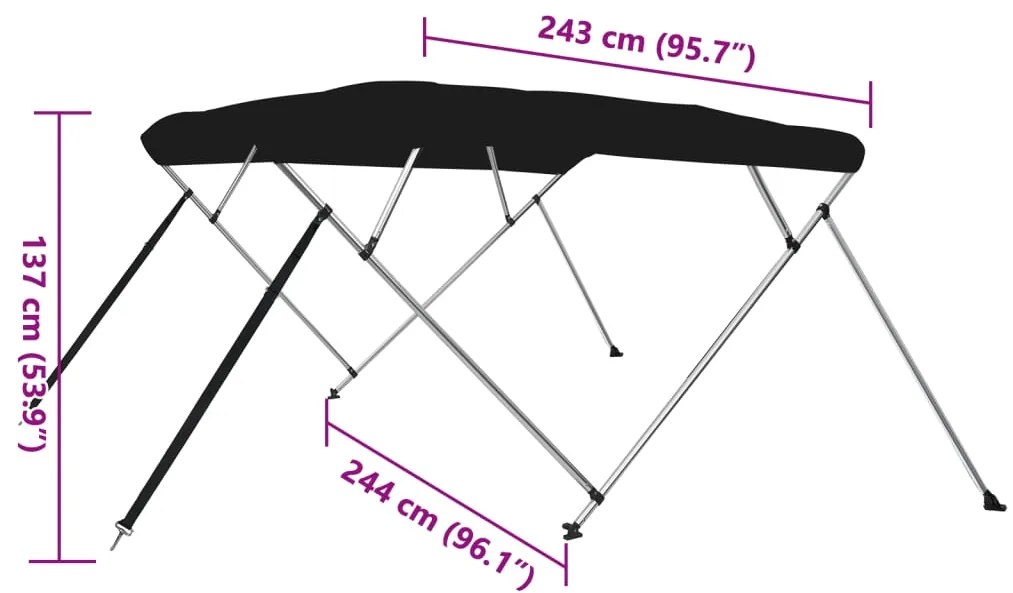 ΤΕΝΤΑ ΣΚΑΦΟΥΣ ΜΕ 4 ΑΨΙΔΕΣ ΜΑΥΡΗ 243X250X131 ΕΚ. 94813