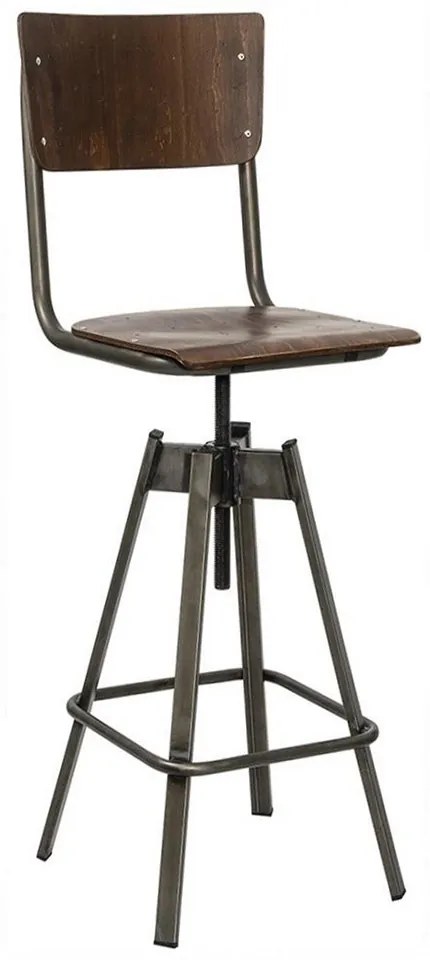 Σκαμπό Μπαρ School/S-Swivel 02-00-1071 40x47x113cm Anthracite-Walnut