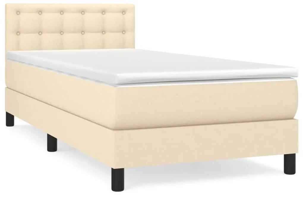 ΚΡΕΒΑΤΙ BOXSPRING ΜΕ ΣΤΡΩΜΑ ΚΡΕΜ 80 X 200 ΕΚ. ΥΦΑΣΜΑΤΙΝΟ 3140334