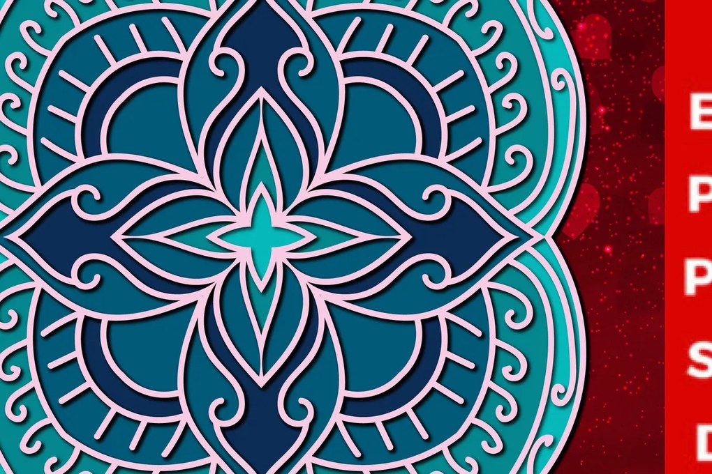 Intra απο ξύλο plywood 3mm-4mm πάχος 3d Πολυεπίπεδο περικοπής Mandala Δίασταση 30x30 cm INTRAFABR-23139419