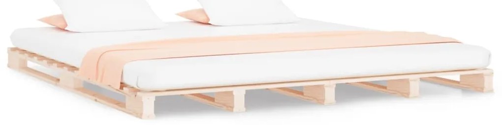 vidaXL Κρεβάτι από Παλέτες 120 x 200 εκ. από Μασίφ Ξύλο Πεύκου