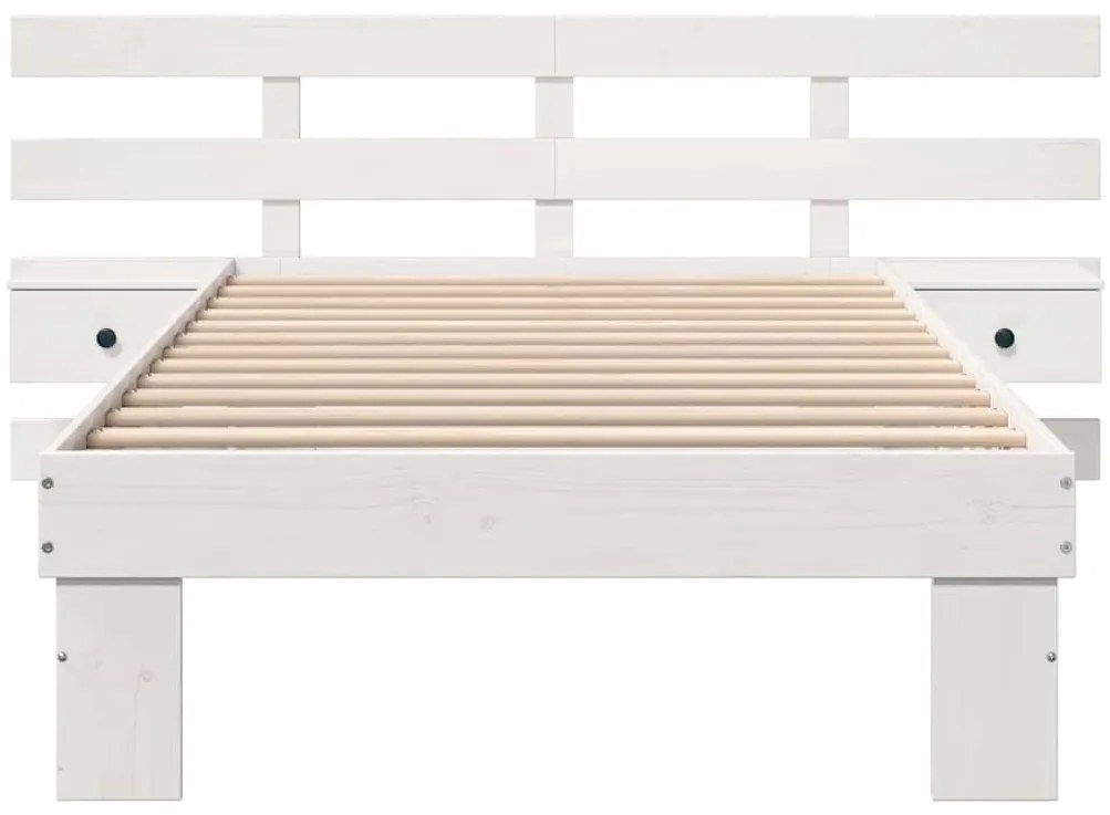 vidaXL Σκελετός Κρεβατιού Λευκό 100 x 200 cm Στερεά ξυλεία πεύκου
