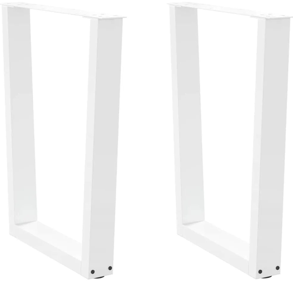 vidaXL Πόδια Τραπεζαρίας Σχήματος V 2 τεμ. Λευκά 60x(72-73,3) εκ. Ατσάλι