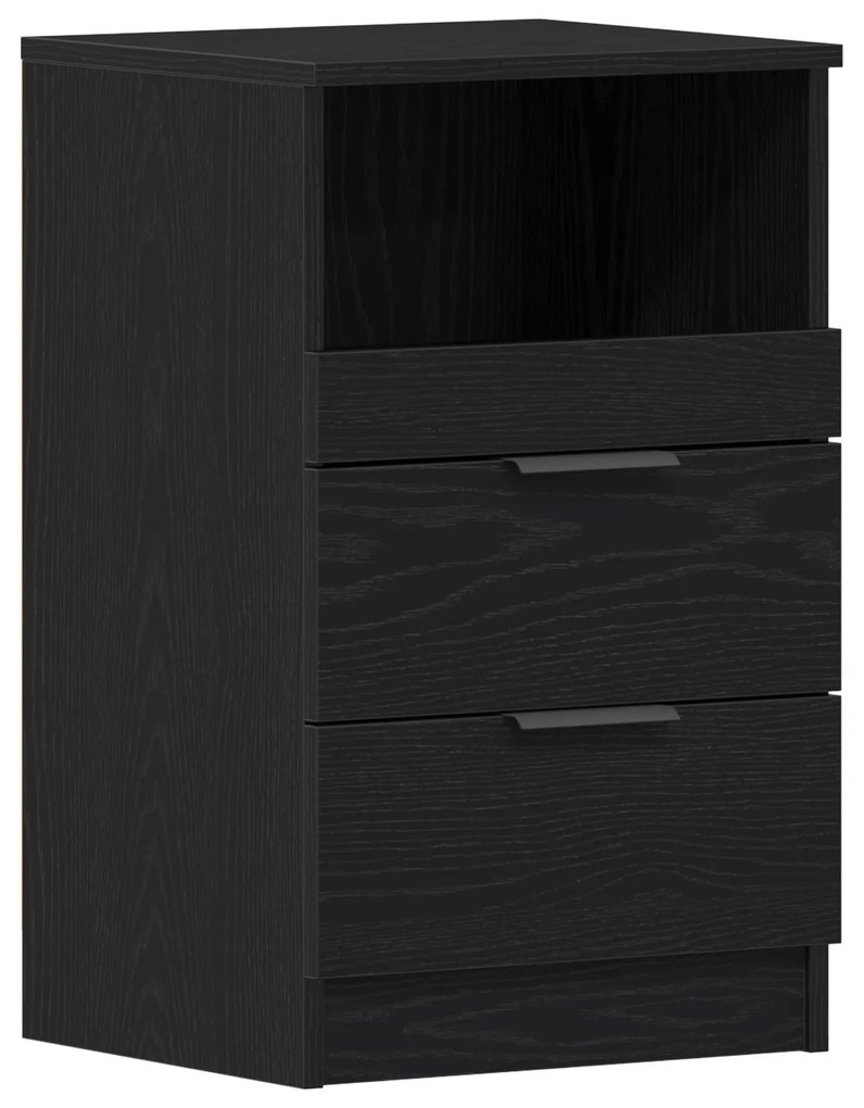 vidaXL κομοδίνο Μαύρο Δρυς 40x35x65 εκ Made of Engineered Wood