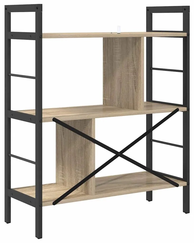 vidaXL Ράφι Βιβλίων Δρύς Sonoma 75 x 30 x 91 εκ. Επεξεργασμένο ξύλο