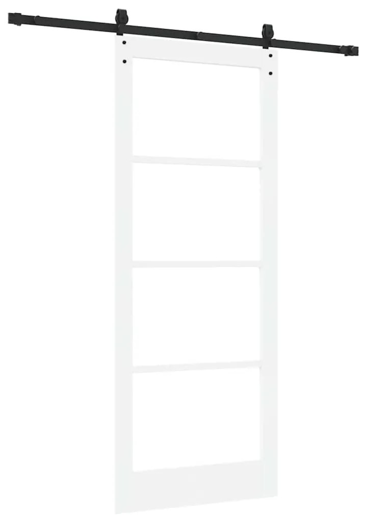 vidaXL Ολισθητή Πόρτα Λευκό 86 x 211 cm Ξύλο και μέταλλο